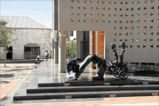 FILE PHOTO: Art displayed the Constitutional Court entrance in Braamfontein, Johannesburg.