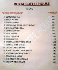 Royal Coffee House menu 1