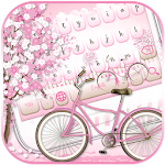 Cover Image of Tải xuống Sakura Pink Bicycle Keyboard Theme 10001008 APK