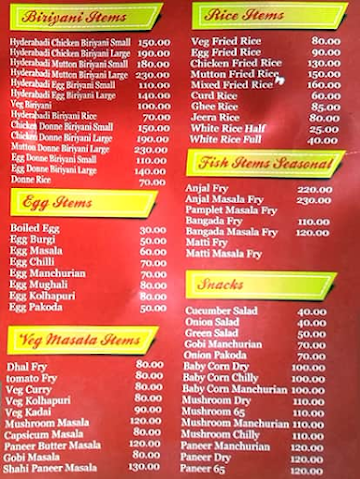 Akash Gowda Hotel menu 