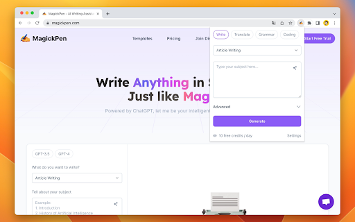 MagickPen - ChatGPT Writing Assistant