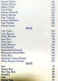 Patel Ice Cream menu 1