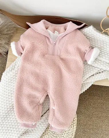 Effen kleur pluche jumpsuit voor jo - 2