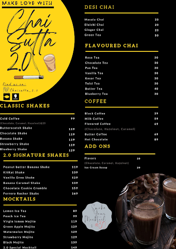 Chai Sutta 2.0 menu 