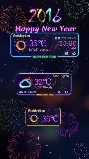 New Year Weather Widget Theme