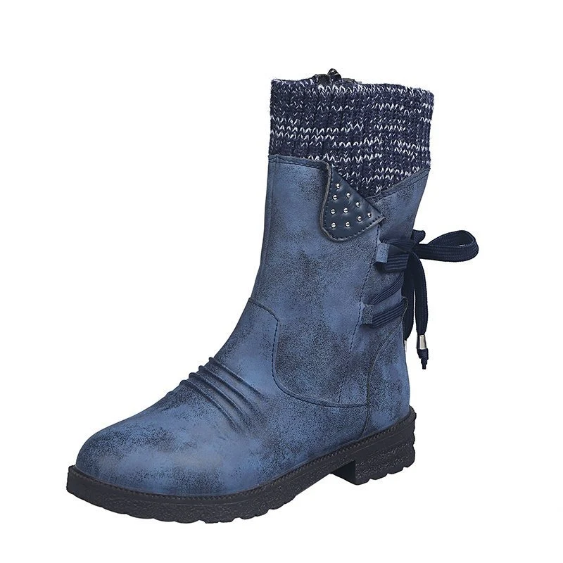 Bottines femme confortables à talon carré et bout rond, mi-hautes, idéales pour le quotidien, alliant confort et élégance.