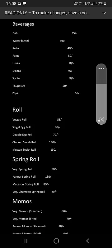 Sunny Fast Food & Tawa Roti menu 