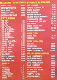 K R Bakers Factory menu 1