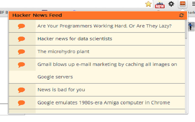 Hacker News Feed chrome extension