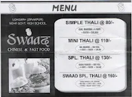 Swaad - Chinese & Fast Food menu 1