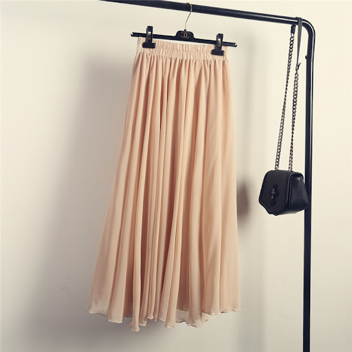 Title 2, Bohemian Half-length Skirt, 3-layer Large Hem, ...