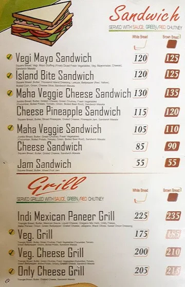 Sandiwwzaa menu 