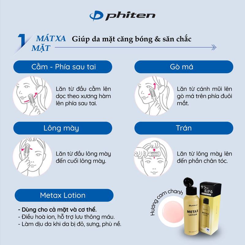 Các bước thực hiện mát xa mặt cùng Metax lotion