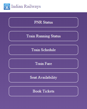 IRCTC PNR Status