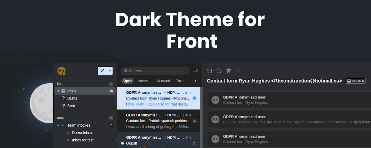 Dark theme for Front App Preview image 2