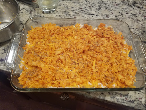 Cheezit casserole before oven 