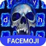 Cover Image of ดาวน์โหลด Blue Fire Skull Emoji Keyboard Theme v8.0 APK