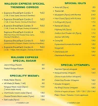 Malgudi Express menu 1