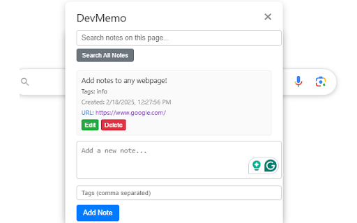 DevMemo screenshot 2