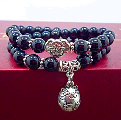 S402Black agate cat