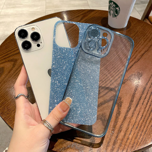 Title 8, Glitter Plating Straight Edge Phone Case. Styli...