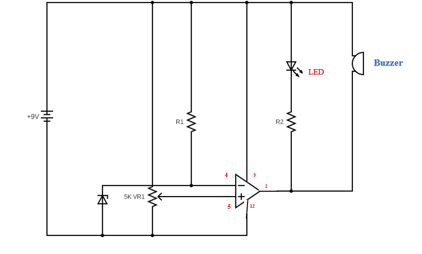 LM339 in a battery voltage monitor circuit