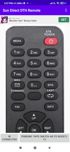 Screenshot Remote Control For Sun Direct