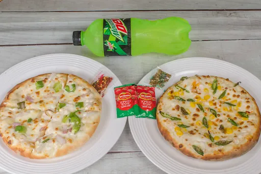 Set Of 2 Pizza With Cold Beverage [750 Ml] Combo