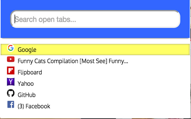 Tab Control chrome extension