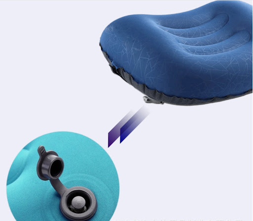 Title 6, Inflatable travel pillow with plastic strap for...