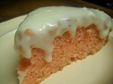 Simple Strawberry Sweet Cake with Sour Cream Glaze