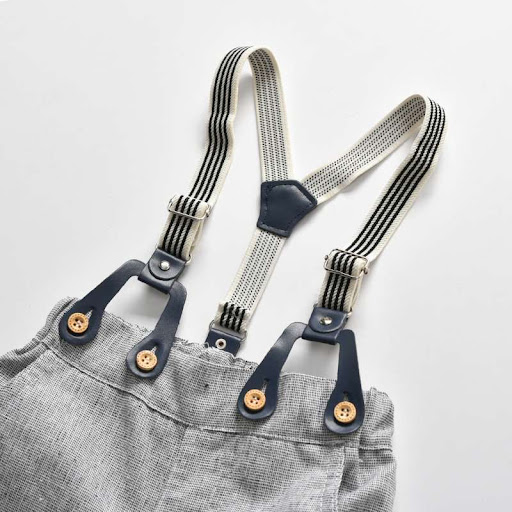 Title 7, Baby Clothes Suspender Pants Suit, Short Sleeve...