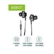 Tai Nghe Dây Robot Re30 Thiết Kế In - Ear Dây Tpe Trong Suốt Cổng Kết Nối 3.5Mm