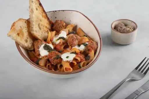 Penne In Pomodoro With Lamb Meatballs