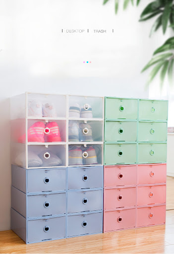 Title 2, 6 Thickened Transparent Shoebox Drawers Shoe St...