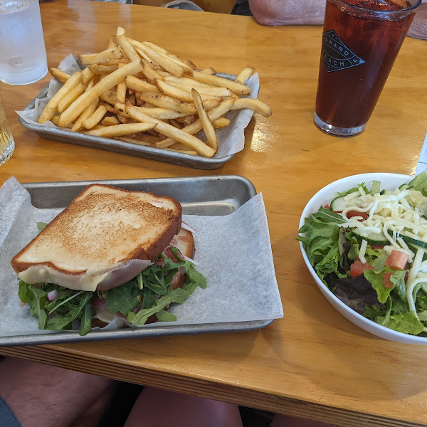 Lumiere grilled cheese and side salad with GF fries