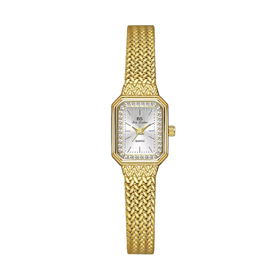 Wheat Table Simple Temperament Small Square Gold Watch