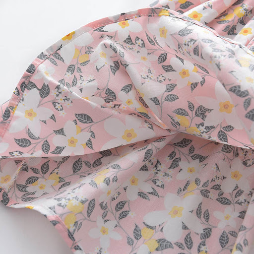 Title 4, Collar Fly Sleeve Floral Dress Button Doll styl...