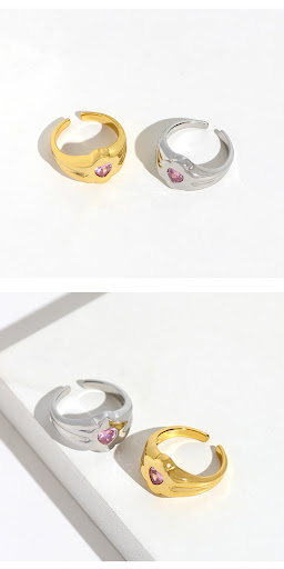 Title 4, Retro Heart-shaped Diamond Ring for Women, a ti...