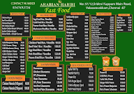 Arabian Habibi menu 1