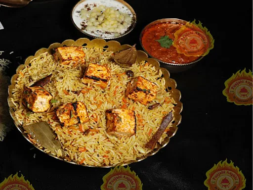 Paneer Tikka Dum Biryani With Gravy Or Raita (Serves 1-2)