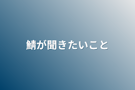 鯖が聞きたいこと