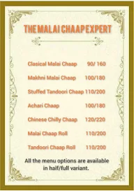 The Malai Chaap Expert menu 2