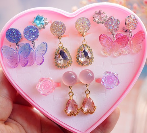 Title 18, Girls Childrens Gem Swan Ear Ornaments