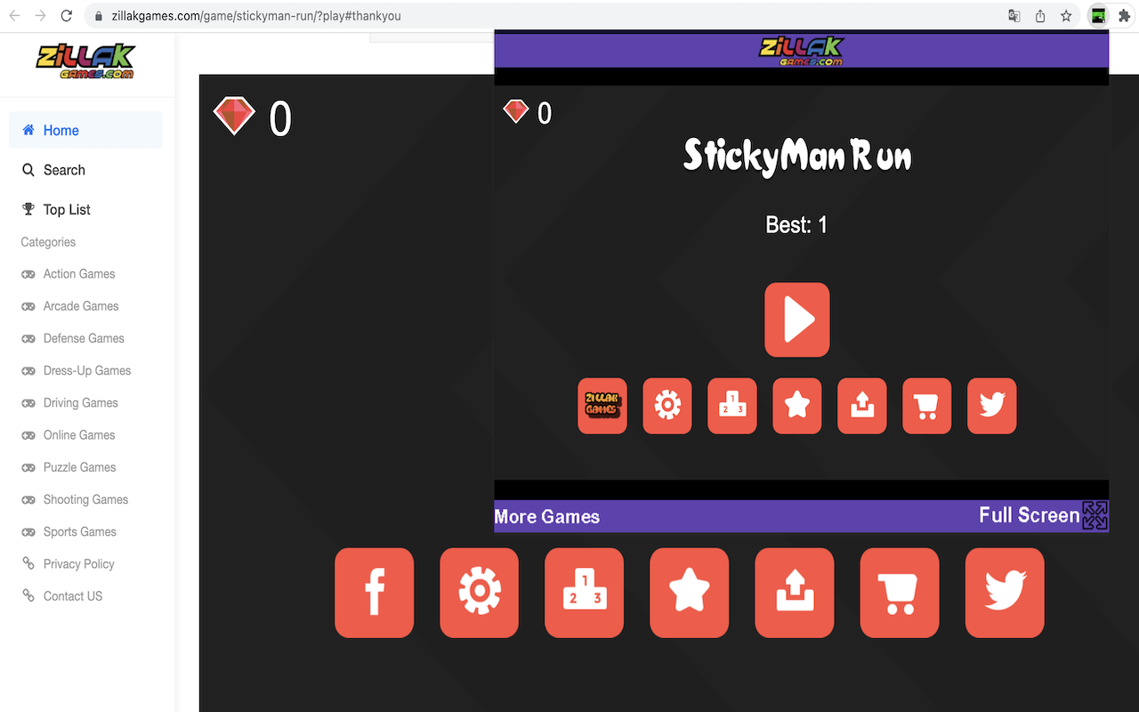 Sticky Man Run - Html5 Game Preview image 1