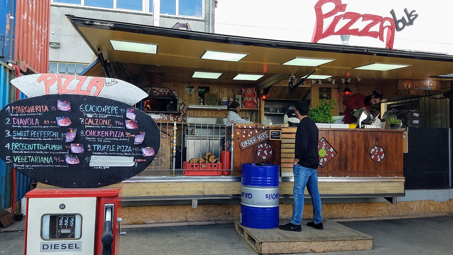 The Reffen street food market, You'll find more then 30 food carts, as well as some additional creative spaces that have popped up here.