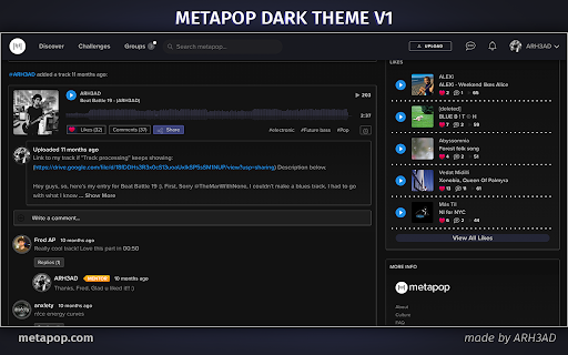 Metapop Dark Theme