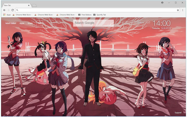 Monogatari Anime  HD  Wallpaper  New  Tab  Themes HD  