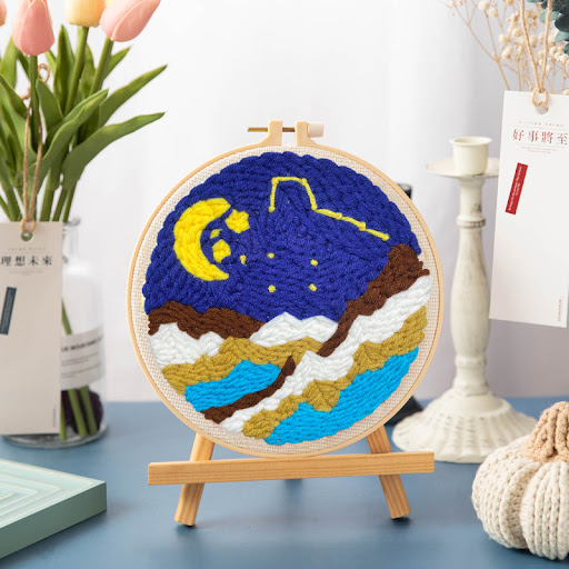 Title 10, Handmade DIY Woolen Thread Embroidery Kit Vibra...