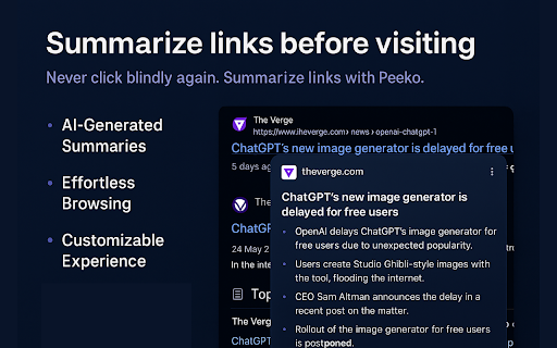 Peeko - AI-Powered Link Summaries